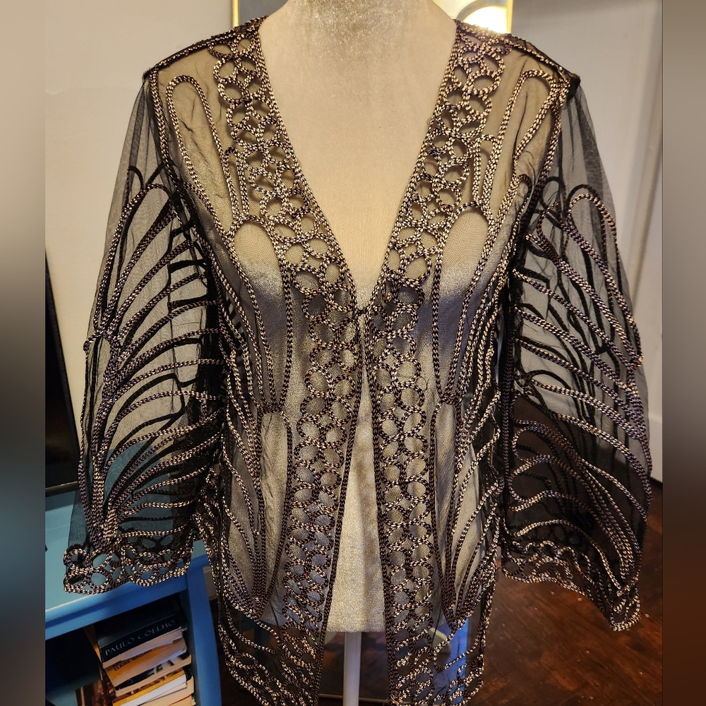Embroidery cardigan/camisole